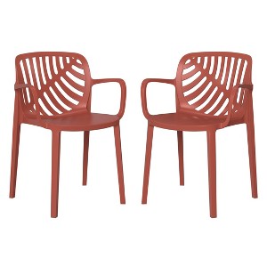WestinTrends Playa Outdoor Modern Stackable Patio Dining Armchairs (Set of 2) - 1 of 4