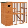 PawHut Outdoor Catio, Cat House Wooden Feral Cat Shelter, Cat Cage with Platforms, Waterproof Asphalt Roof, Ramps, 77" L, Natural - 4 of 4