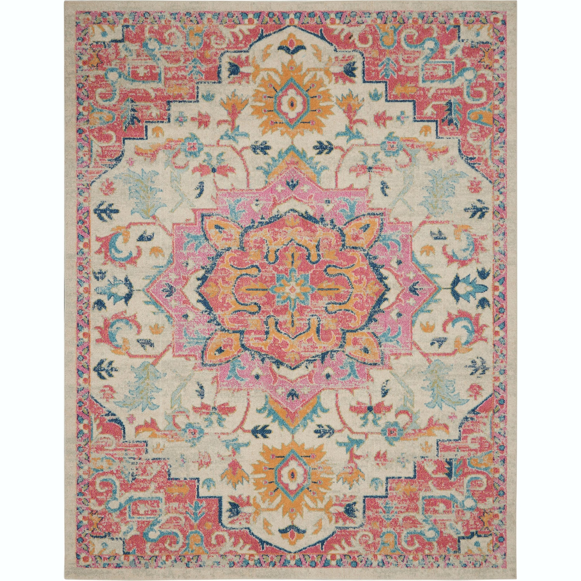 Nourison Passion 9' x 12' Ivory Pink Bohemian Indoor Rug
