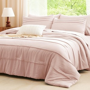 BAGOKIE 7 Pieces Soft Prewashed Pinch Pleat Bed in a Bag Comforter Se - 1 of 4