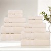 Ribbed Textured Border Zero Twist Cotton Medium Weight Towel Set by Blue Nile Mills - 2 of 4