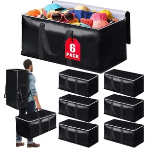 Heavy-Duty & Extra Capacity Moving Bags with Backpack Straps, Storage Totes with Double Zipper & Strong Handles - 1 of 4