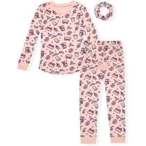 Sleep On It Girls 2-Piece Super Soft Jersey Long Sleeve Snug-Fit Pajama Set - 1 of 4
