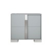 23.3" Elegant Nightstand with Metal Handle, Mirrored Bedside Table with 2 Drawers 4W - ModernLuxe - 4 of 4