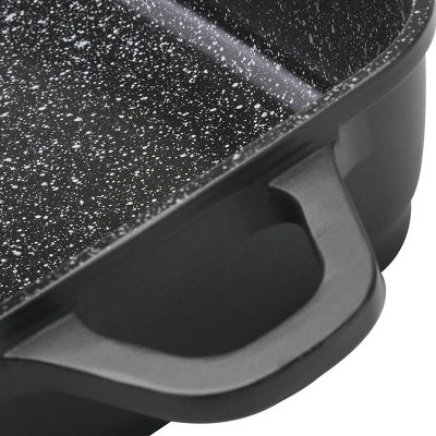 Black Cast Aluminum Non-Stick Covered Roasting Pan with Handles