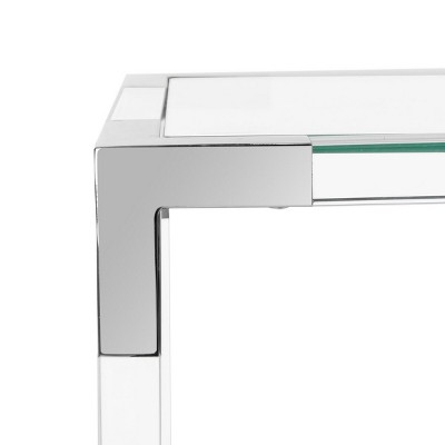 Silver Glass and Acrylic Rectangular Console Table