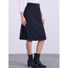 INSPIRE CHIC Women's High Waist Elastic Back A-Line Belted Corduroy Midi Skirt with Pockets - 3 of 4