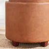 Ornavo Home Lawrence Round Faux Leather Storage Ottoman with Table Top Lid - 4 of 4