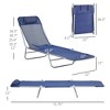 2 Piece Sun Loungers, Folding Chaise Lounge Chairs with Reclining Back, Breathable Mesh Seat, Headrest - 3 of 4