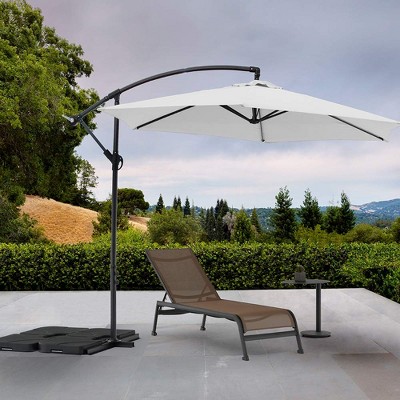 Whiteline Modern Living UM1683-WHT Aiden Standing Umbrella,Polyester Fabric in White and Aluminum Pole