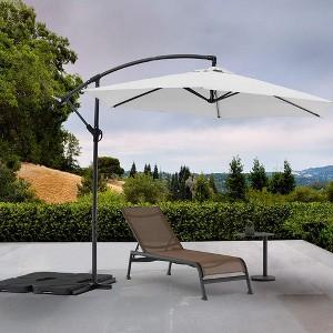 Whiteline Modern Living UM1683-WHT Aiden Standing Umbrella,Polyester Fabric in White and Aluminum Pole - 1 of 4