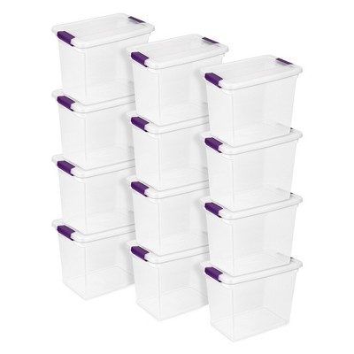 Sterilite ClearView Latch Box, Stackable Storage Organizer Bins for Home
