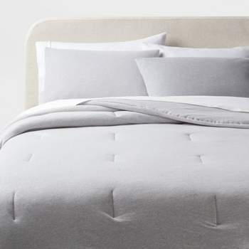 Modern Jersey Comforter and Sham Set Dark - Threshold™