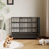 Large Heavy Duty Dog Crate, Metal Dog Cage Kennel Portable Crate Indoor/Outdoor with Double Door Lockable Wheels - 2 of 4
