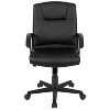 Emma and Oliver Mid-Back Black LeatherSoft-Padded Task Office Chair with Arms - 3 of 4