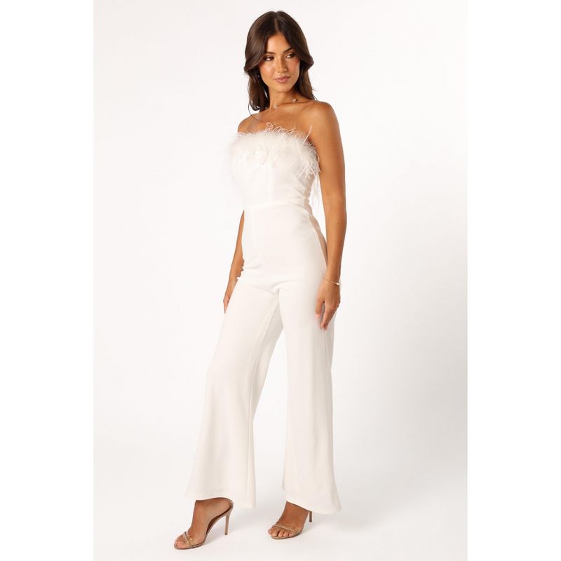Petal and Pup Womens Louise Feather Trim Jumpsuit, 5 of 6