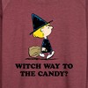Women's - Peanuts - Witch Way To The Candy Lightweight French Terry Wide Neck Long Sleeve Graphic Shirt - 2 of 4