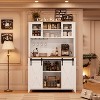 70'' Wine Coffee Bar Cabinet with Storage Hutch, Tall Kitchen Pantry Liquor Cabinet with Sliding Barn Doors for Home Dining Room - 3 of 4