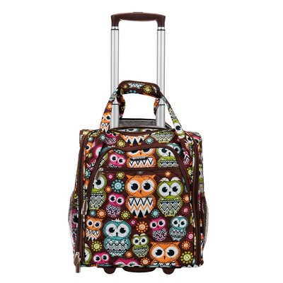 Rockland Melrose Upright Wheeled Underseater Luggage Owl Carry-On 16-Inch