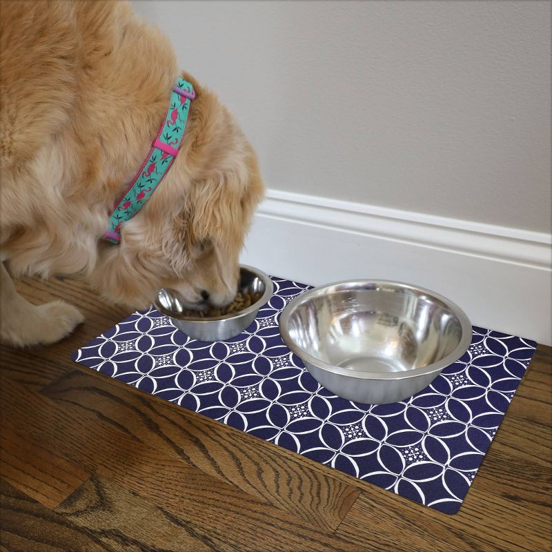 Drymate 16&#34;x 28&#34; Feeding Placemat for Cats and Dogs - Indigo Navy &#38; White, 6 of 8