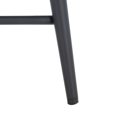 Ivory and Black Velvet Mid-Century Modern Counter Stool