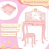 Infans Kids Vanity Set Princess Vanity Table & Chair Set with Lighted Mirror - 2 of 4