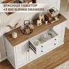 58" Sideboard Buffet Cabinet, Wood Coffee Bar Cabinet with 2 Drawers, Modern Media Console Table, Kitchen Pantry Cabinet for Living Room - 4 of 4