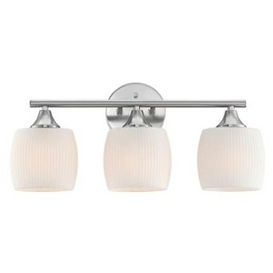 TOBILI 3 Light Vanity Light Brushed Nickel Opal Glass - 1 of 2