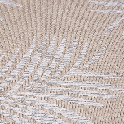 Natural Floral Palm Leaves Flat Weave Indoor/Outdoor Rug 5' x 7'
