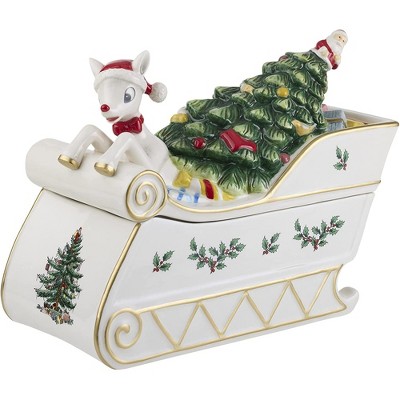 Spode Christmas Tree Rudolph the Red-Nosed Reindeer® Cookie Jar,11 Inch