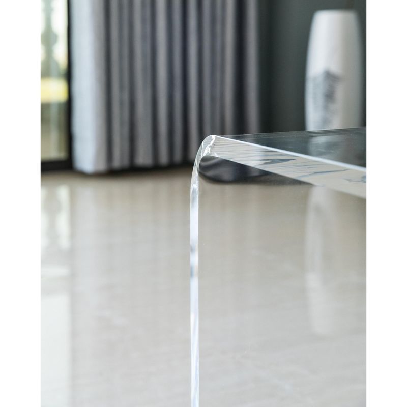 Fabulaxe Rectangular Acrylic Waterfall Modern Coffee Table, 5 of 7