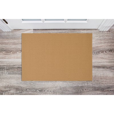 1'9"x2'10" Rhodes Wool Accent Rug Beige - Linon: Farmhouse Style, Low Pile, Indoor, Solid Pattern, Tufted Wool Rug
