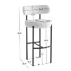 Set of 2 Metal and Ash Wood Bar Stool, Exotic Boho , Dining Room, GRIS - 4 of 4