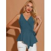 Allegra K Women's Summer Sleeveless V Neckline Wrap Tie Waist Tops - 4 of 4