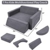 7-Piece Modular Kids Play Couch, Multifunctional Convertible Toddler Sofa Set for Playroom, Nursery, Creative Play - 2 of 4