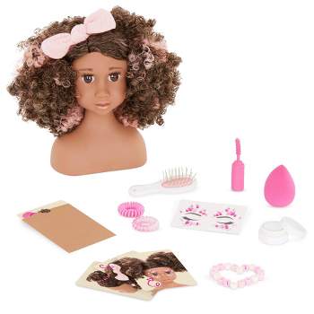 Foxcokie Small Styling Head Doll for Girls with Makeup Accessories, Doll  Head for Hair Styling, Kids Pretend Play Sets, Set of 34