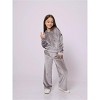 Mocamel Girls' Sport Style Velvet suit，Long Pant，Zipper Sweater with hat Suitable for Autumn Collection - 3 of 4