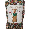 Handmade Christmas Patchwork Apron with Rudolph Cross Stitch – Perfect for Home or Restaurant - 3 of 4