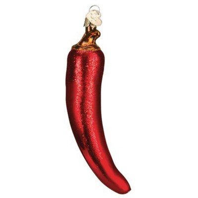 Old World Christmas 5.5 Inch Red Chili Pepper Spicey Ornament Tree Ornaments