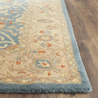Handmade Tufted Blue Wool Area Rug, 8'3" x 11'