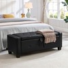 ACEPANO 48 in. W Upholstered Tufted Faux Leather PU Ottoman Bench with Storage-Black - 2 of 4