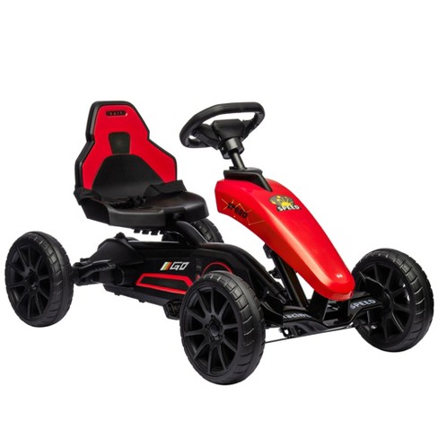 Aosom Kids Pedal Go Kart, Outdoor Ride On Toys W/ Adjustable Seat ...
