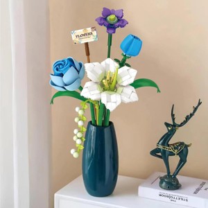 INFURNIC 3D Puzzles Flower Building Kit 488 PCS DIY Artificial Bouquet Creative Gift for Home Decor, Multicolored, 3.71"*2.26"*8.58" - 1 of 4