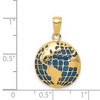 Black Bow Jewelry 14k Yellow Gold and Blue Translucent Acrylic Globe Pendant, 16mm - 4 of 4