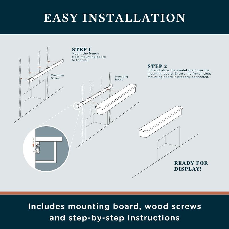 Mantels Direct Salem Wood Fireplace Mantel Wall Shelf - 3 Styles in 3, 3 of 9