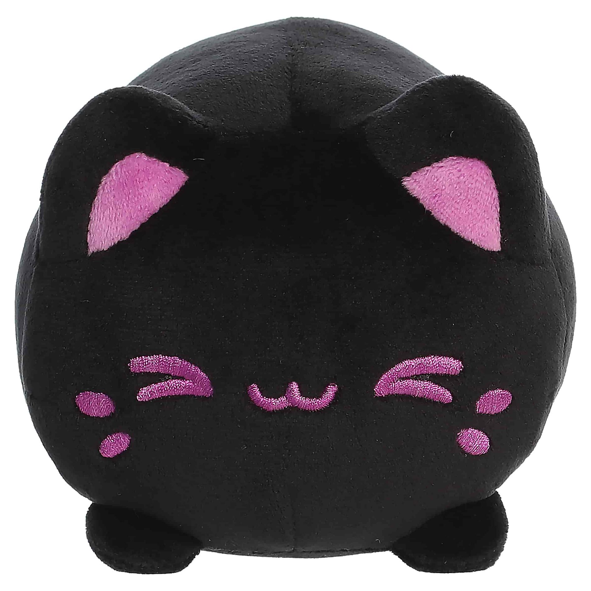 Aurora Small Ube Sesame Meowchi Tasty Peach Spooky Stuffed Animal Black 7"