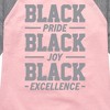 Girls' - Instant Message - Black Pride Joy Excellence Shirt Tail Raglan Graphic T-shirt - 2 of 4