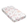Sweet Jojo Designs Girl Satin Fitted Crib Sheet Watercolor Floral Blush Pink Grey White Gray - 3 of 4