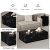 GlasFlength Rectangular Coffee Table, Modern and Stylish Design, Suitable for Living Room, Patio, Bedroom, Black, 39.3"*23.6"*11.8" - 2 of 4