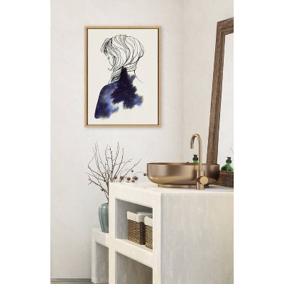 Natural Framed 18x24 Canvas Print of Female Portrait